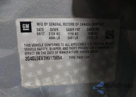 2017 Buick Regal Turbo Sport Touring z USA, uszkodzony, nr VIN 2G4GL5EX7H9179854